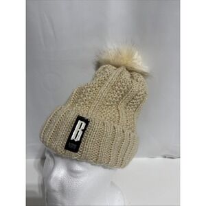 Lady Winter Hat G Stone Collection Winter Fax Fur Pom Pom Tan W/gold‎ neck muff